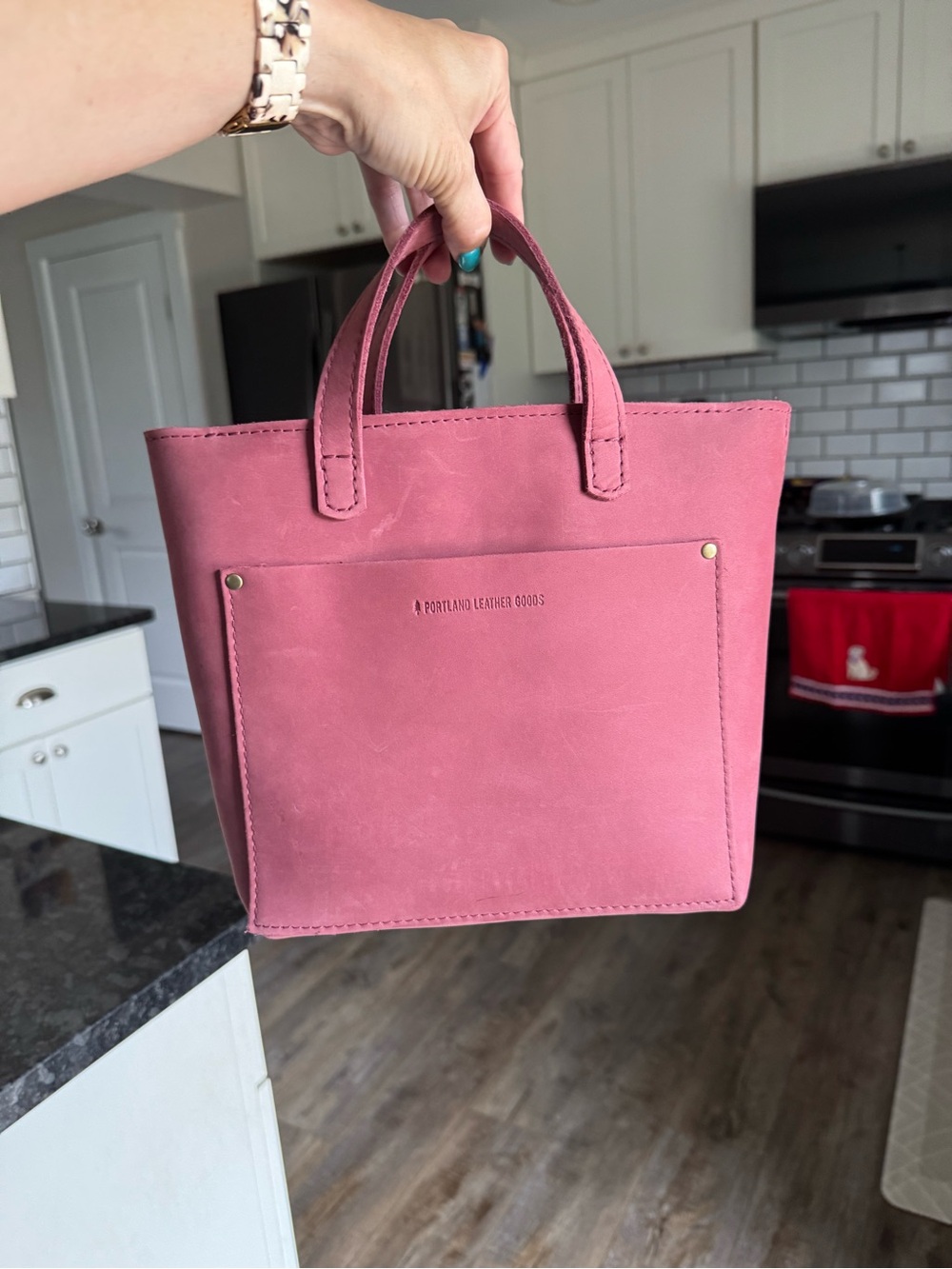 Portland Leather Foxglove Mini Crossbody Tote (Zip)